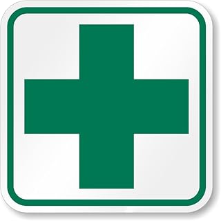 Dispensary Supply Sign: Medical Marijuana, With Green Cross Symbol - Square Metal Tin Sign - 12x12 Inch Safety and Warning Notice for Residential, Commercial, and Industrial Use