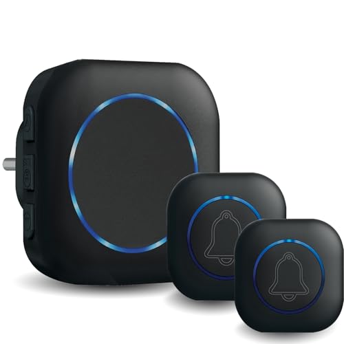 Image of Wireless Door Bell for Home and Office, Small Calling Bell for Office, Upto 1000 Feet Range with 36 Melodies Chimes, LED Flash, 3 Level Volume Doorbell Alarm (2 Transmitter & Receiver)