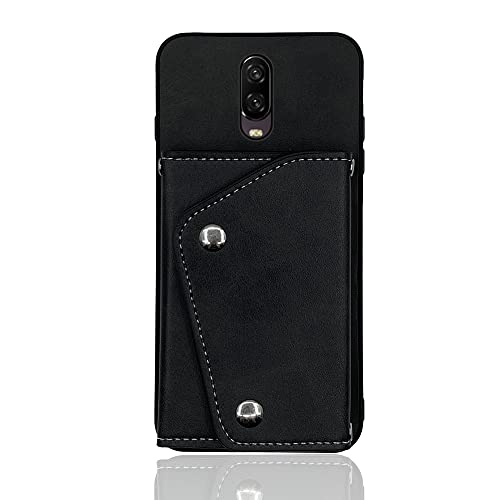 Image of Compatible with OnePlus 7 6T Wallet Cover with Crossbody Shoulder Strap and Stand Credit Card Holder Cell Phone Cover for OnePlus6T A6013 OnePlus7 GM1900 One Plus6T 1+ Plus7 1 Plus 1plus T6 Black