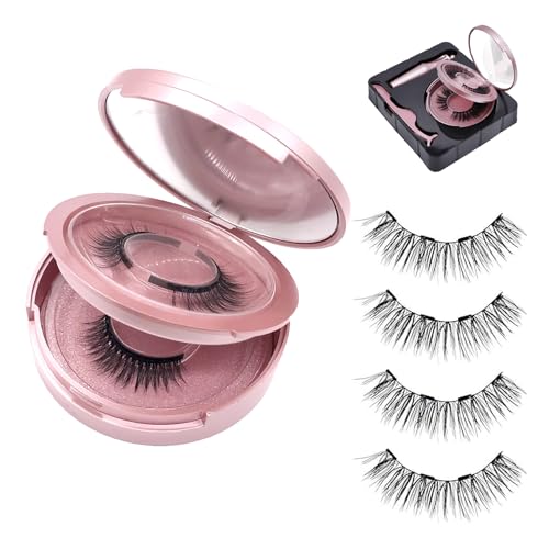 XoeLLe 2 Pares Pestañas Postizas Magneticas, con Delineador de Ojos y Pinzas, Pestañas Magnéticas, Postizas Naturales No Requiere Pegamento Reutilizable Fáciles de Poner