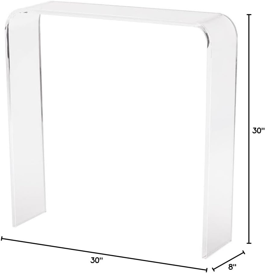 Pemberly Row Contemporary Acrylic Clear Ruffner Console Table
