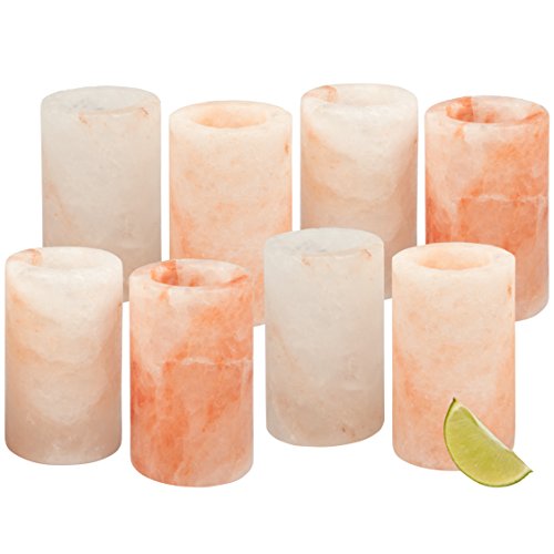 Deco Himalayan Salt Shot Glasses (8 Pack) - Hand-Carved 3