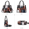 NICOLE & DORIS Mode Handtasche Damen Klassische Handtasche Karierte Tasche PU Leder Schultertasche Henkeltasche Frauen Umhängetasche Designer Tote Bag mit Anhänger Kaffee #4