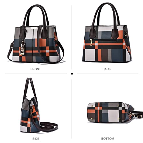 Sac épaule multicolore à triple compartiment en cuir PU robuste - 5