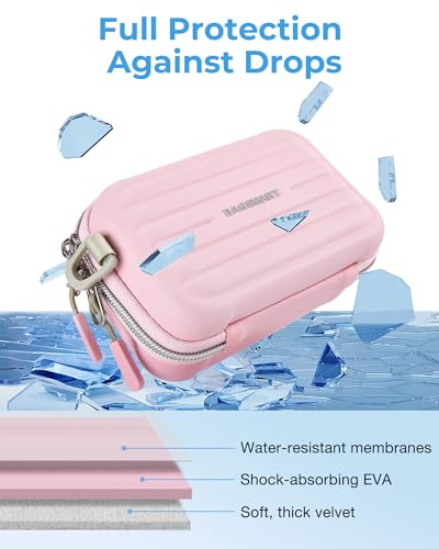 Funda pequeña impermeable para cámara digital con correa rosa miniatura 3