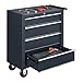 TTBKA Heavy-Duty 4 Drawer Steel Instrument Cart – Rolling Storage Cabinet with Wheels, 330lb Load Capacity, Black Powder-Coated Finish for Lab, Medical & Workshop Use