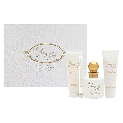 Jessica Simpson Fancy Love For Women 4 Pc Gift Set 3.4Oz Edp Spray, 0.34Oz Edp Mini Spray, 3Oz Body Lotion, 3Oz Bath And Shower Gel Cover
