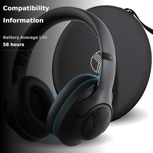 TREBLAB Z2 Hybrid Active Noise Cancelling Workout Headphones - Signature-HD Sound, Deep Bass, 58H Battery, Comfortable, Foldable Over Ear Bluetooth Headphones Wireless w/Mic for Calls, for Gym, Sport