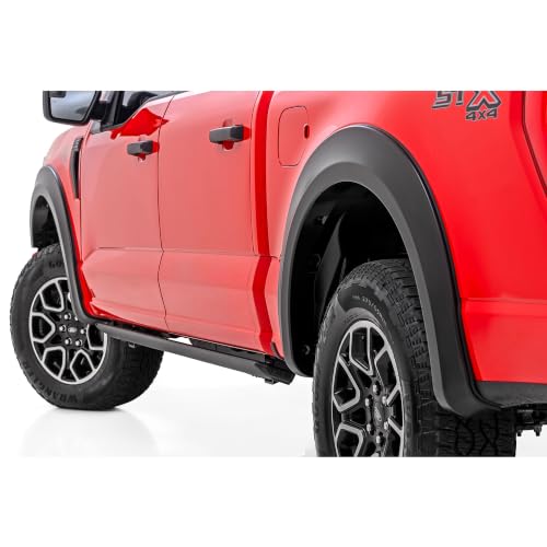 Rough Country Sport Fender Flares for Ford F-150 (2021-2026) -1 Tire Coverage 5.75 Height UV-Resistant ABS Paintable Matte Black