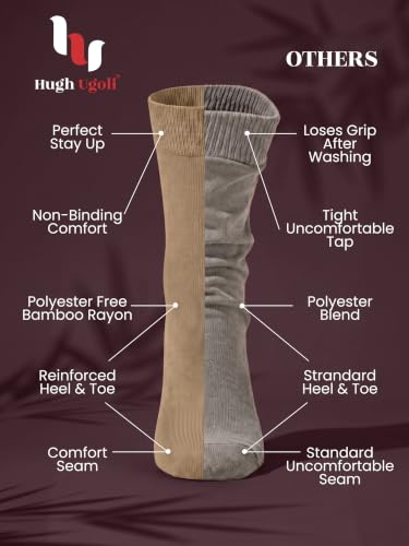 Image of Hugh Ugoli Womens Thin Soft Bamboo Dress Socks, Business, Crew, 3-6 Pairs