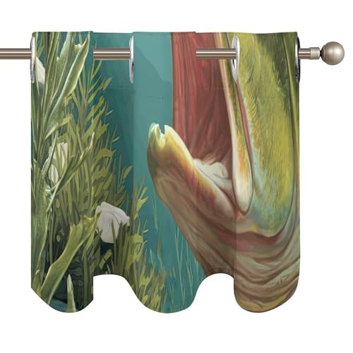 Cenefa tradicional corta para sala de estar con elegante estampado oriental de peces 5