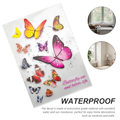 Image of Butterfly Vinyl Car Stickers, Cute 3D Creative Butterfly Cars Decals Scratch Covers, Removable Butterflies Bumper Stickers for Women Girls (Style 5)