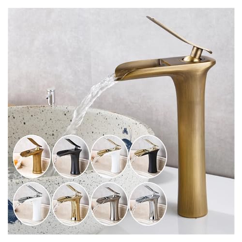 Robinet de bassin de vanité moderne en laiton avec mitigeur cascade fluide - 6