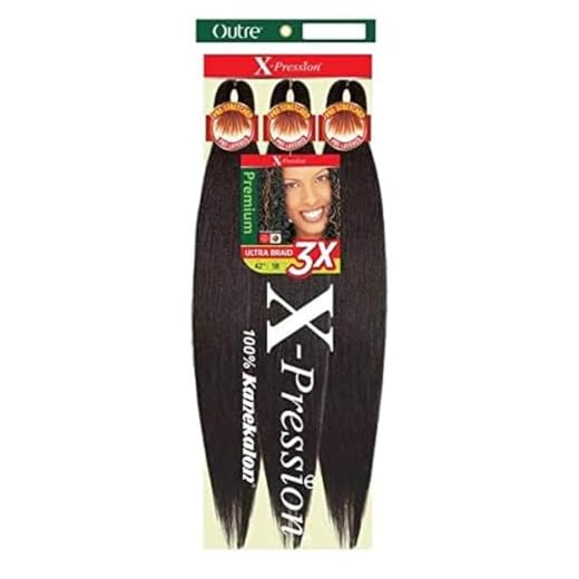 Outre Synthetic Pre Stretched ULTRA BRAID - XPRESSION 3X 42" (Color:1B Off Black, Pack of 4)