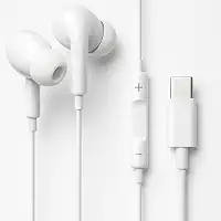 Fones De Ouvido Com Fio Tipo C Intra Auricular Microfone Integrado Compativel iPhone 15 15 Pro 15 Pro Max 16 16 Pro Max Com Fio Fones Estéreo Compatíveis ANDROID LG Qualidade Premium