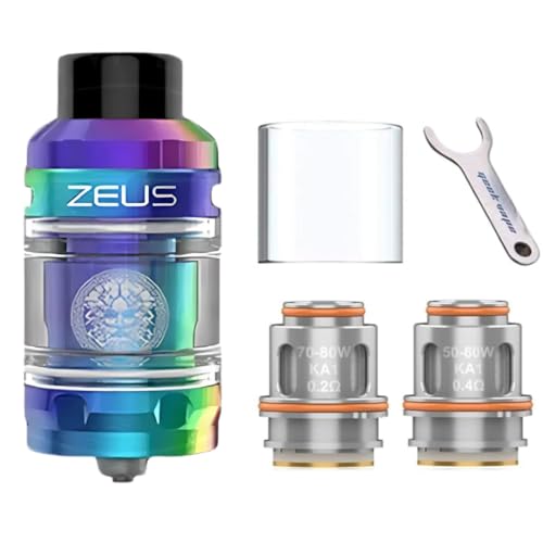 Survival Boyz Geekvape Zeus Tank - Rainbow 26mm Diameter 2ml Top Filling 510 Connection Adjustable Airflow Slide Coil Design Leak-Resistant Compatible with Z Mesh Coils