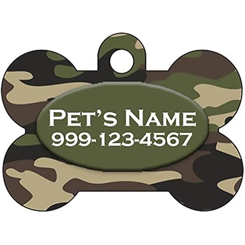 InstaPetTags Camo Dog Tag Pet Id Tag Personalized w/Your Pet's Name & Number (Army Green) Cover
