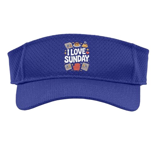 I Love Sunday Pancakes Coffee Relaxation Sport Sun Visor, Adult, One Size, Purple