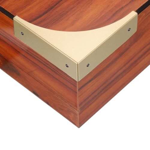 Image of uxcell Corner Protectors, 4Pcs 2.56 inch - Metal Corner Protector, Vintage Decorative Corner Brackets with Screws, Edge Guards for Furniture Box Table (Gold)