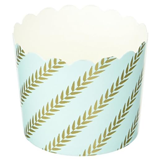 Simply Baked Baking Cups, Large, Mint Gold Leaf