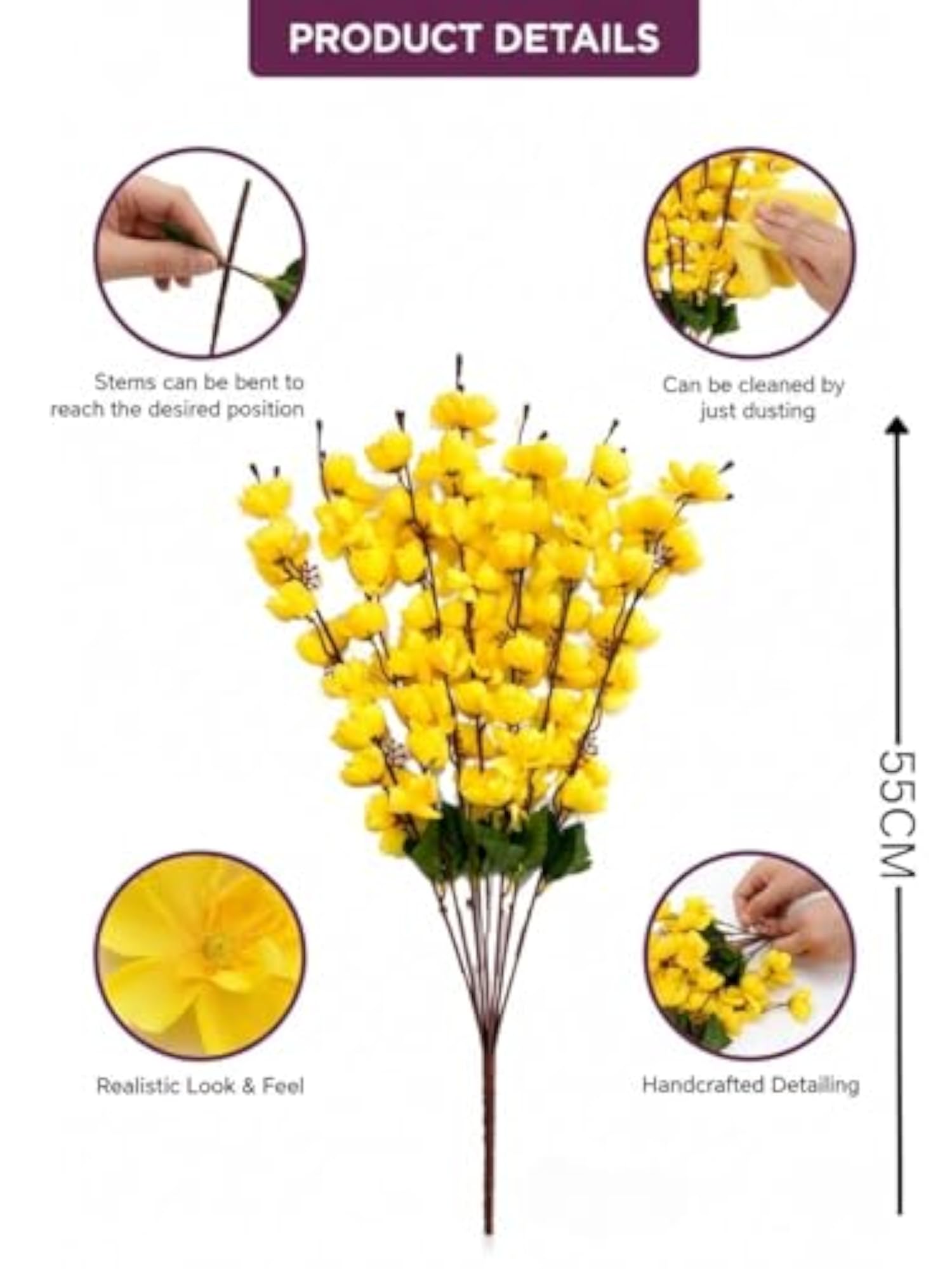 Artificial Cherry Blossom Flower Bunch for Home Decor