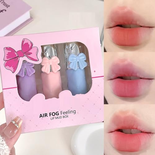 KARLOR Set di rossetti da ragazza, 3 pezzi, rosa, labbra, crema, labbra, rosa, peach, corallo, lucidalabbra, opaco, a lunga durata, regalo per ragazze