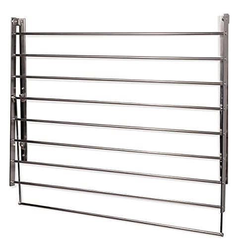 Brightmaison Wall Mount Clothes Drying Rack & Laundry Room Organizer, 6.5 Yards Drying Capacity Stainless Steel Silver Laundry Rack #TOP7
