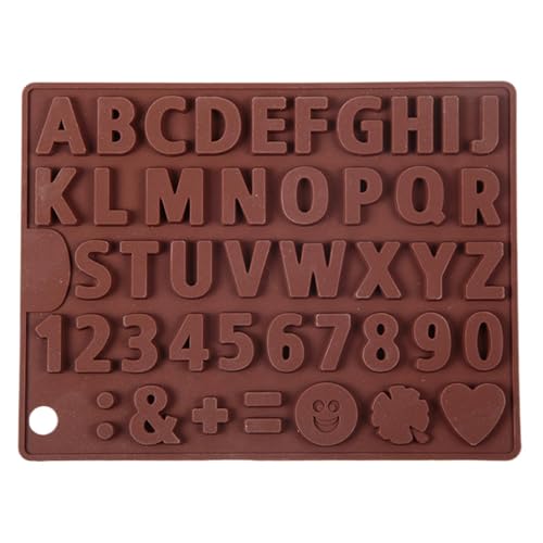 Moldes de silicona para chocolate - Moldes para galletas con letras y números | Moldes para tartas fondant con molde para chocolate | Molde de caramelo plegable | Molde de postre para caramelos