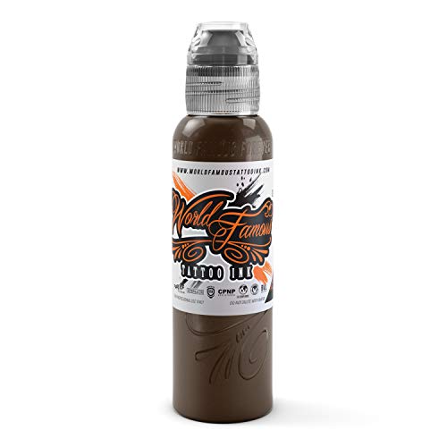 World Famous Brown Tattoo Ink, Vegan and Professional Ink, Made in USA, Nutella Brown, 2 oz