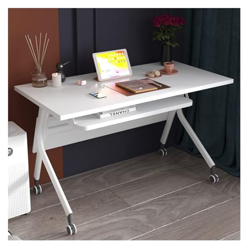 Heihe Escritorio para Computadora Escritorio Plegable Móvil Escritorio Simple para PC De Oficina En Casa con Ruedas De Bloqueo Silencioso Mesa De Escritura De Estudio Compacta