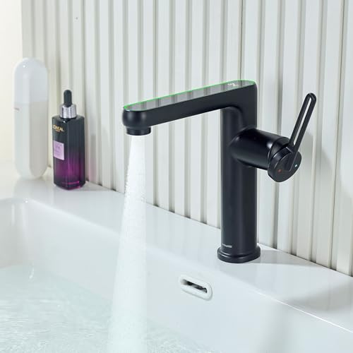 LakeBayMZC Robinet de Salle de bain avec affichage de la température LED,Robinet de...