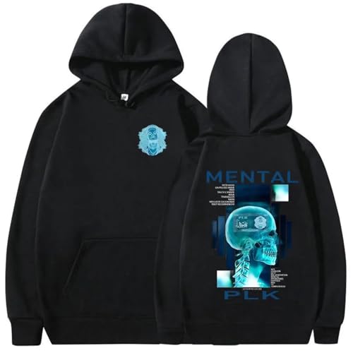 Rap PLK Mental Album Imprimer Automne Hiver Homme Femme Mode Rétro Hip Hop Ample Coton Vêtements Pull Sweat à Capuche