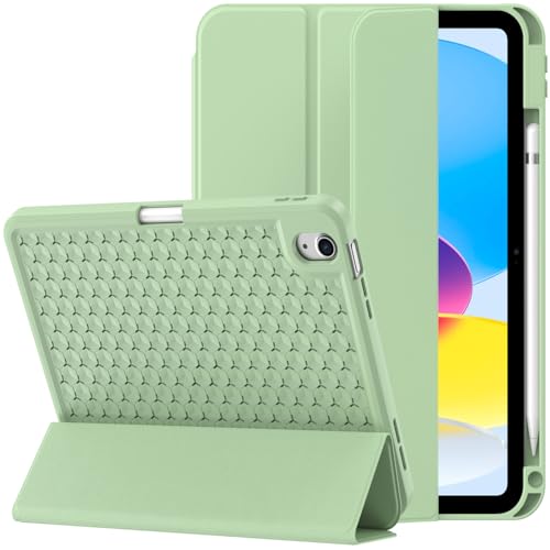 Image of ProElite Smart Flip Case Cover for Apple iPad (A16) 11th /10th Generation (2025 /2022) [with Pencil Holder] [Honey Comb Series] - Matcha Green