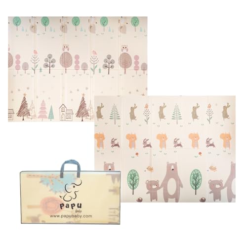 Gimnasios Y Tapetes, Sports PAPU BABY Tapete de juego Plegable 1.55 x 2.00 para Bebés Doble Vista. Baby Play Mat. (Oso)