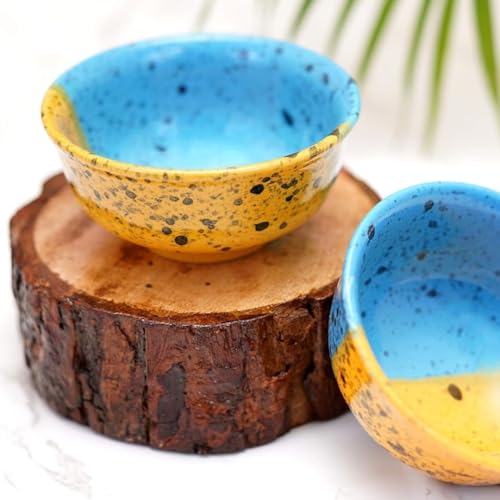 Image of Ceramic Bowl Set | 2-Piece Lightweight Crockery for Daily Use | Multicolor Ramen & Snack Bowls (150ml Each) | Elegant Microwave & Dishwasher Safe | Perfect Christmas & New Year Gift