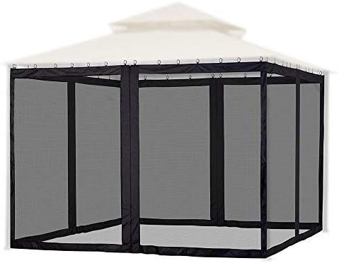 Yescom Universal Replacement Mesh Netting Screen Wall Sidewall Curtain with Zipper for 10x12ft Yard Gazebo Canopy Tent