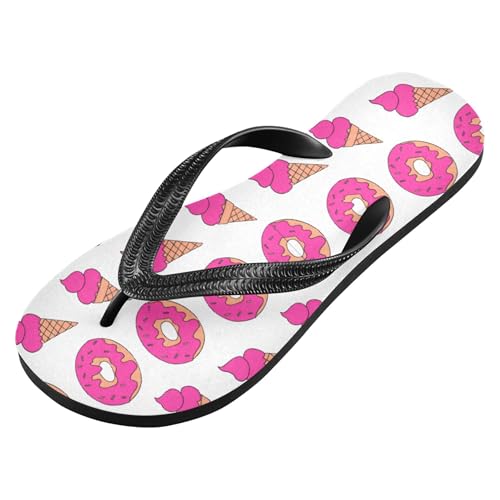 Burbuja Cute Pink Donuts Flip Flops for Women Men, Soft Thong Sandals Rubber Slippers for Pool Beach Essentials2
