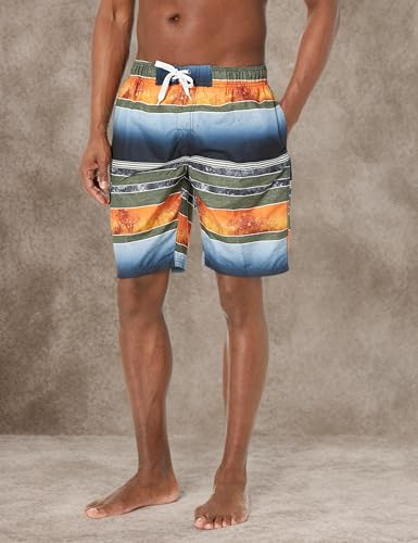 Image of Kanu Surf Men's Big Viper Extended Size Stripe Swim Trunk