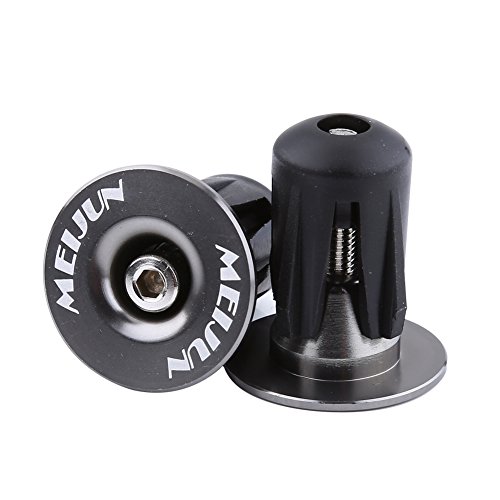 2 Pcs Bike Bar End Plugs Colorful Aluminium Alloy Bike Bar Grip Plug Bicycle Handlebars End Hat For Most Bicycle Mountain Bike Road Bike(Titanium Color) #TOP3