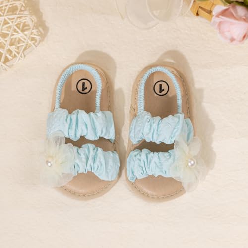 Image of Meckior Infant Baby Girls Boys Summer Sandals Open Toe Lace Princess Dress Wedding Flats Shoes Newborn Toddler Soft Non-slip Sole First Walker Crib Shoes