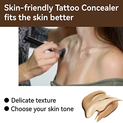 Nusitryco Tattoo Cover Up,Waterproof Invisible Concealer Body Leg Bruise Stretch Scar Dark Spots Vitiligo Skin Makeup Waterproof,Professional Long Lasting Tattoo Cover Up Suitable For Men And Women,1 Pc Natural thumb #1