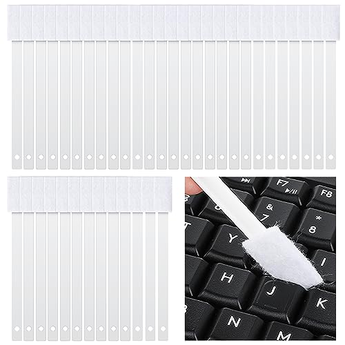 Ouligay 40PCS Disposable Crevice Cleaning Brushes Crevice Cleaning Tools Crevice Hole Brush Disposable Toilet Brush Keyboard Scrub Brush for Window Groove,Door Track, Keyboard,Grooves(White)