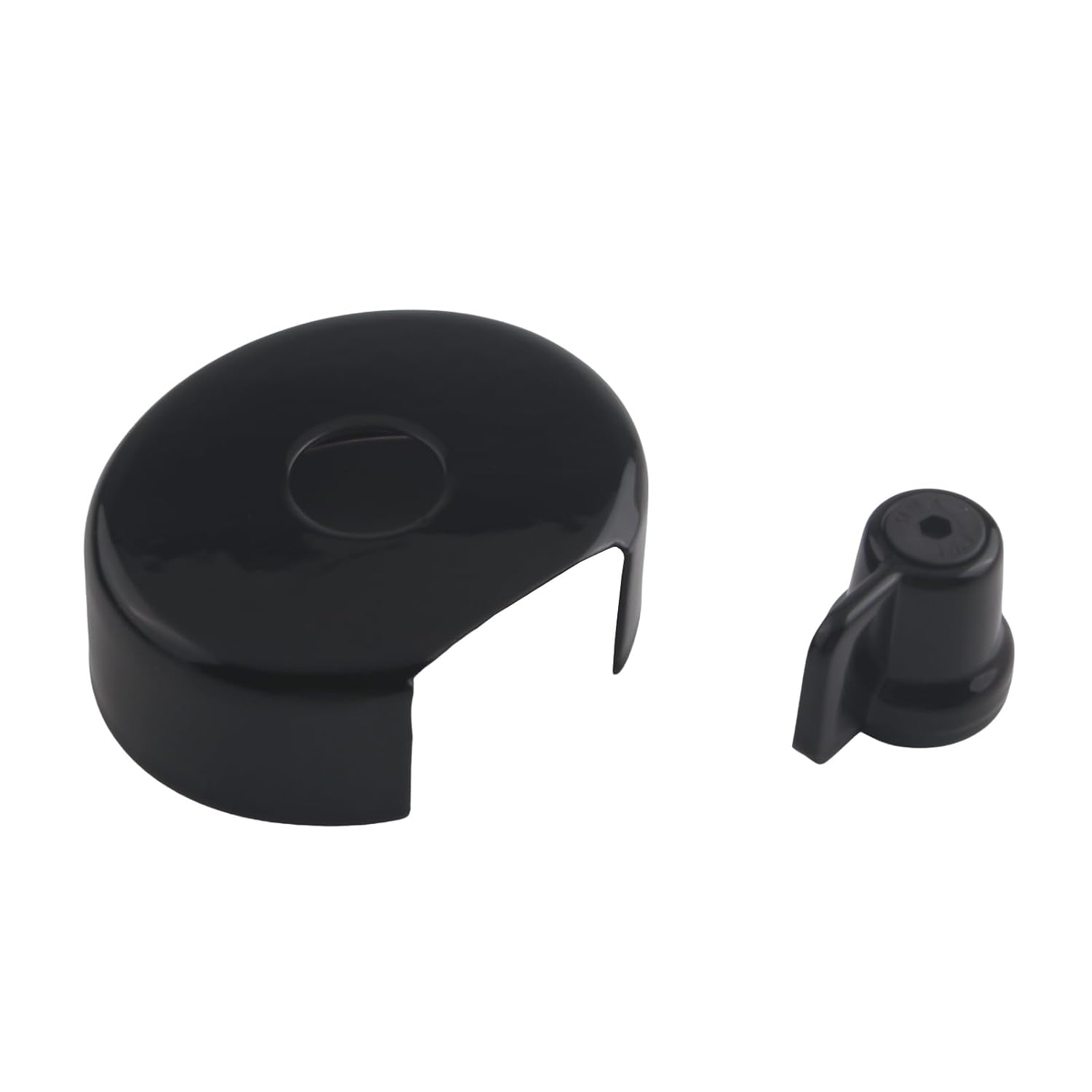 Motorcycle ABS Black Fuel Valve Shut Off Knob Cover Plate Kit Compatible with Honda VT1100 Shadow Spirit ACE Aero Sabre VTX1300C R S T