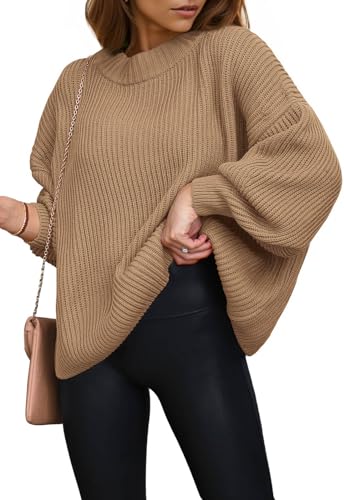 Image of PRETTYGARDEN Womens Sweaters Spring 2026 Oversized Chunky Knitted Pullover Sweater Casual Long Sleeve Crewneck Cute Sweaters