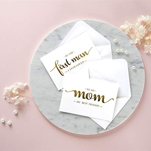 To My Mom, To My First Man I Ever Loved Wedding Day Cards From Daughter, Gold Foiled Wedding Card To Parents, Mother And Dad #TOP5