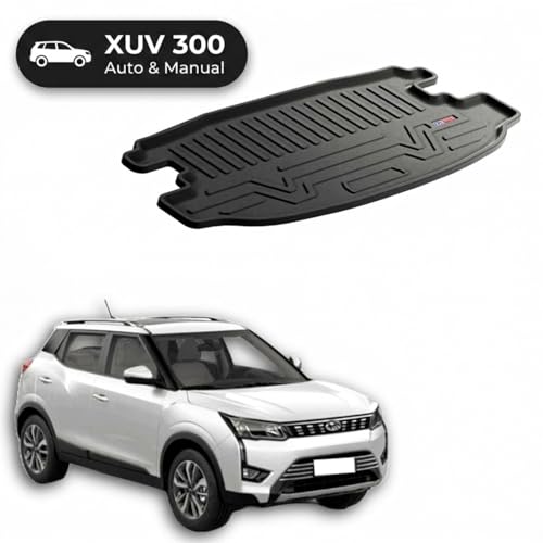 Image of 3D TPE Car Boot Mat for XUV 300 (for Both Automatic & Manual) Custom Fit, Heavy Duty & Anti-Slip Boot Mat | All Weather Resistant, Waterproof & Dustproof Trunk Liner, Car Dicky Mat for XUV 300