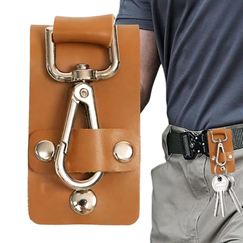 Llavero Para Cinturón De Servicio | Llavero Organizador De Cuero PU,Cordón Para Hombres - Para Hombres Y Mujeres Trabajo De Servicio Al Aire Libre Seguridad Aplicación De La Ley Bolso, marrón claro