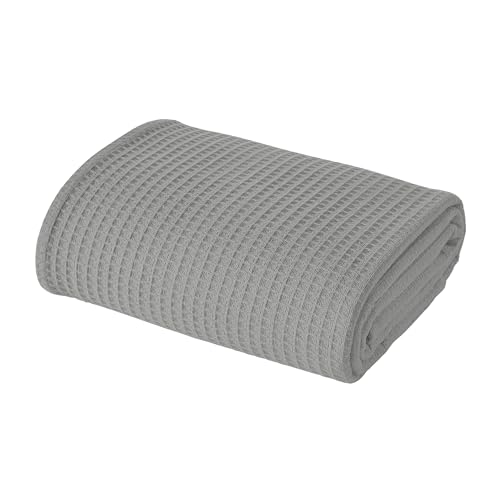Image of Modern Threads 100% Cotton Waffle Thermal Blanket, Light Gray, King /California King