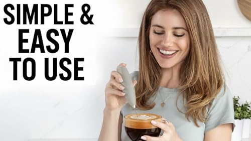 Image of Mini & Mighty Milk Frother Wand - Powerful Handheld Coffee Frother, Battery Operated Drink Mixer - Compact Pocket Size - Detachable Whisk for Latte, Cappuccino, Matcha, Hot Chocolate