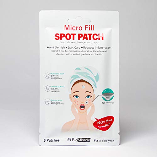 BioMiracle Micro Fill Spot Patch, Anti-Blemish Treatment for Face, For All Skin Types, 6 Acne Spot Patches